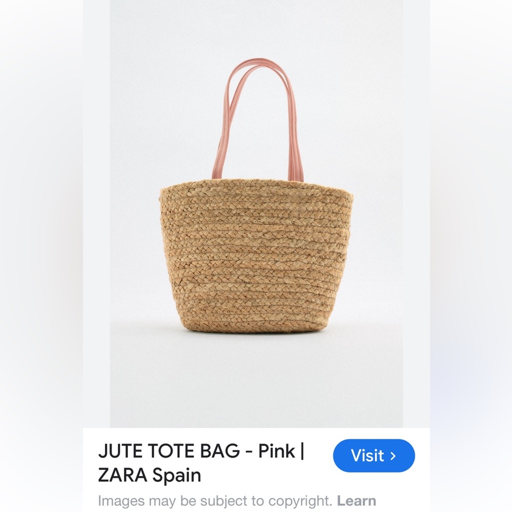 Jute Tote Bag - Pink
